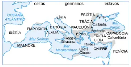 mapa da expansão da grecia antiga
