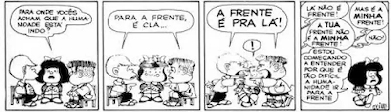 tirinha Mafalda hipertexto exercícios