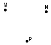 pontos M, N e P retas
