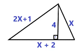 área, ângulo, Perímetro de triângulos