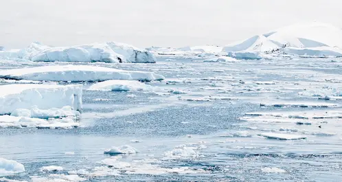 geleira derretendo por questões climaticas