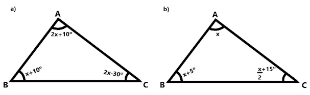 triângulos AB encontrar o X
