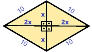 medida do x de um losango