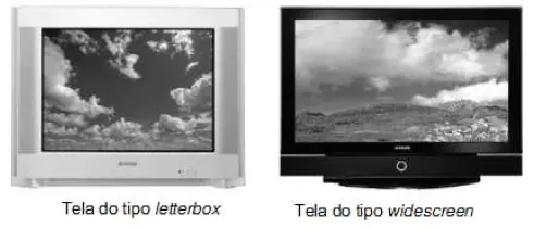 tela letterbox e widescreen