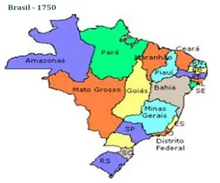 mapa do Brasil de 1750