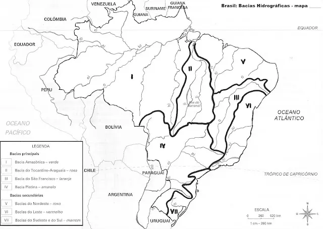 mapa hidrografia do brasil