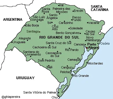 mapa Rio Grande do Sul exercícios