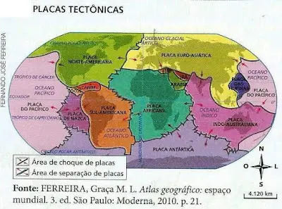 mapa das placas tectonicas