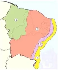 mapa subregiões nordestinas