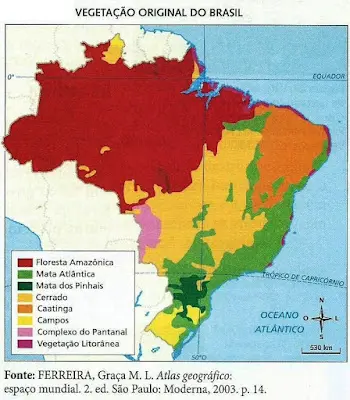 Mapa da vegetação original do Brasil