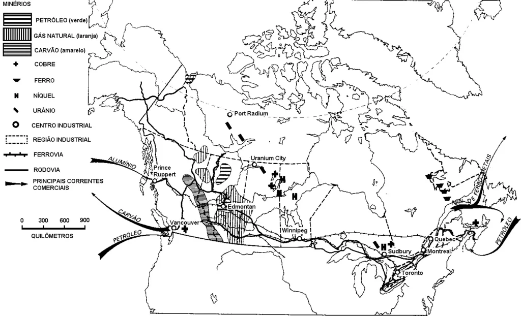 importação e exportação de minérios Canadá