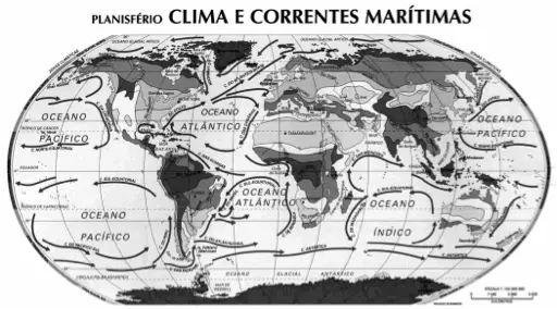 planisferio clima e correntes marítimas 